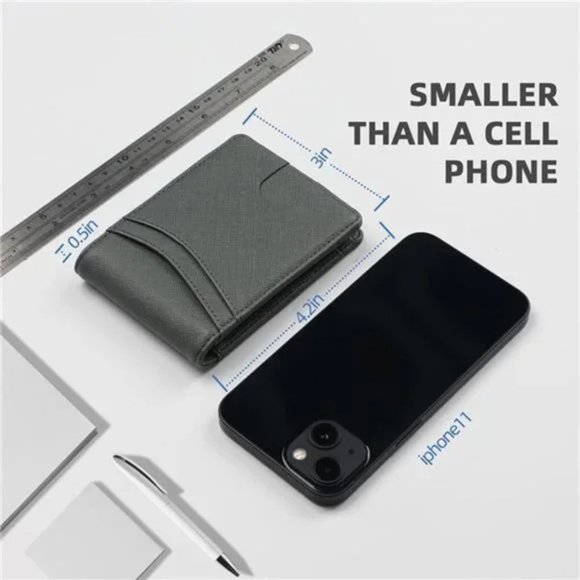 RFID Blocking Front Pocket Stylish Bifold Wallet (Cross Army green) - Picture 5 of 6